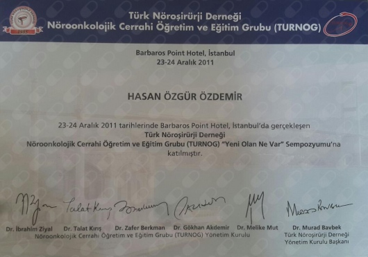 Pediatrik Nöroşirürji Kurs Sertifikası
